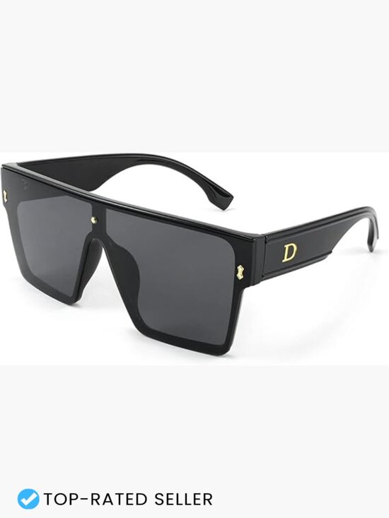 Oversized Square Flat Top Sunglasses Retro Chic Unisex UV400 Protection main image 4